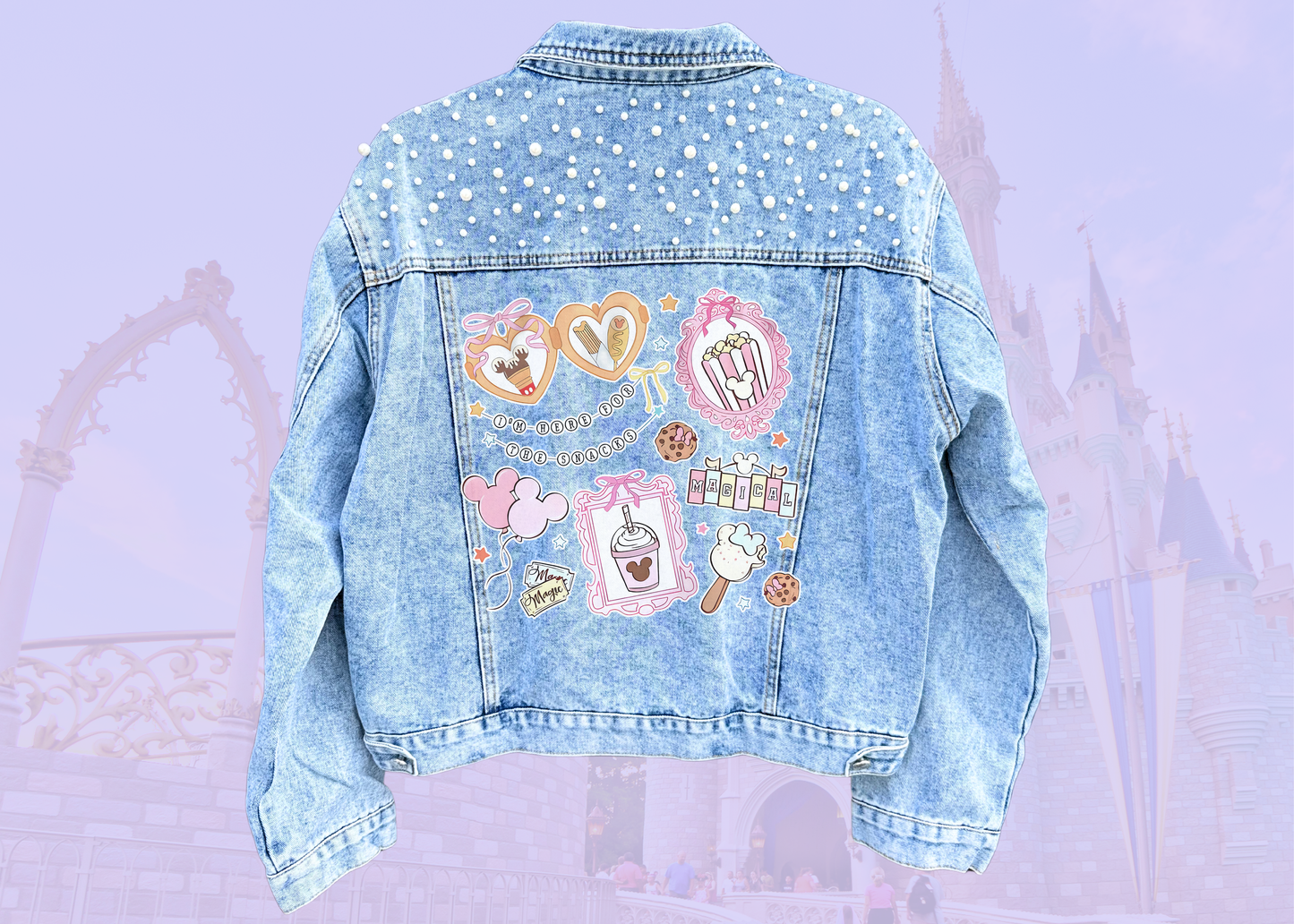 Here For The Snacks | Pearl Denim Jacket