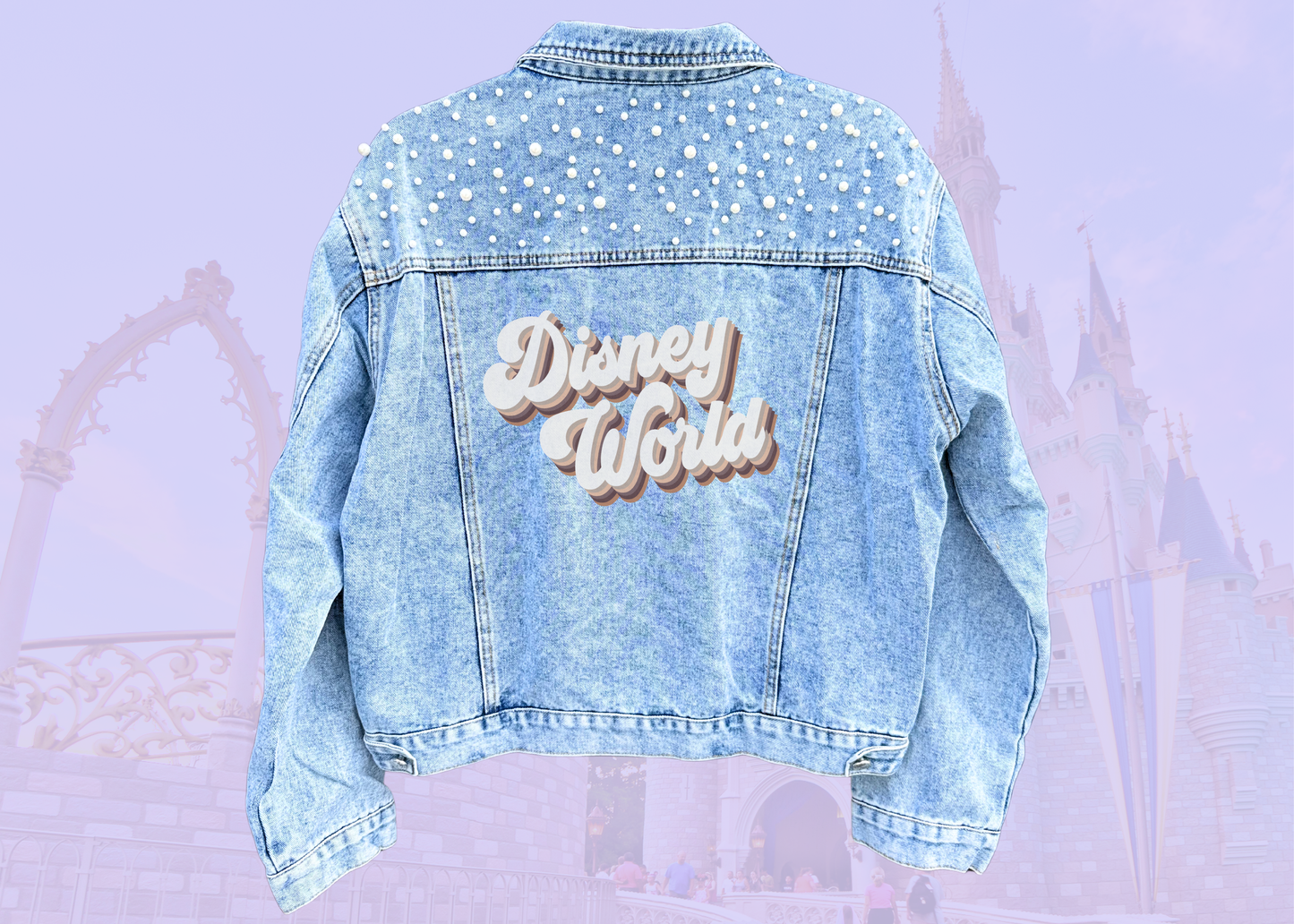 Chaqueta vaquera perlada marrón Magic World